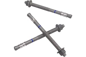 HROMIGRY 3/8" x 7" Concrete Anchors (50 Pack) Wedge Anchors Bolts, Hot Dip Galvanized