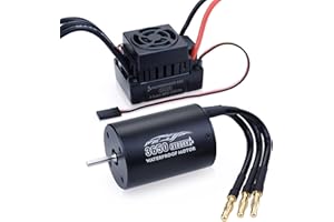 SURPASS HOBBY USA Surpass Hobby RC Brushless Motor and ESC Combo Waterproof 3650 3100KV Brushless Motor and 60A ESC Combo Set for 1/10 Remote Control Cars Trucks Off-Road Vehicle