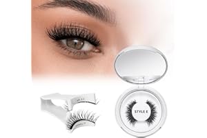 QUEWEL No Glue Needed Eyelashes Magnetic, Magnetic Eyelashes Natural Look, Reusable Magnetic Lashes Kit with Applicator, Easy to Wear and Remove with Instructions(Magnetic Lashes-E)