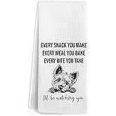 Gnmduw Funny Yorkshire Terrier Kitchen Towels, Yorkshire Terrier Dogs Gifts Hand Towels, I'll Be Watching You Hand Dish Tea Towel for Kitchen Decor, Dog Gifts for Women Men Dog Lover, 16x24 Inch