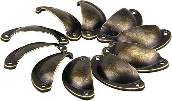 Xinlie Bouton Porte Retro Shell Metal Poignees Coquilles Armoire A Tiroirs Poignee Poignee De Meubles Bouton En Fer Poignee Bouton De Porte Decoration Retro Pour Meuble Tiroir 24 Pcs Argent Poignees Quincaillerie