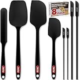 Forc Silicone Spatula Set of 8 include 4 Mini Spatulas, Heat Resistant Rubber Spatula Kitchen Utensils, One Piece Design with