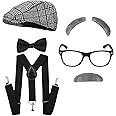 KaKaxi Halloween Old Man Costume Set for Men Boys 100 Days of School Grandpa Costumes for Child Kids,1QJ-DG