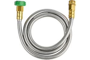 SKYWARD 304 Stainless Steel Short Garden Hose 5 ft with Female to Male Metal Connector, Anti-Leakage, Flexible & Lightweight Kink Free Water Hose, Easy to Use & Store (5ft)