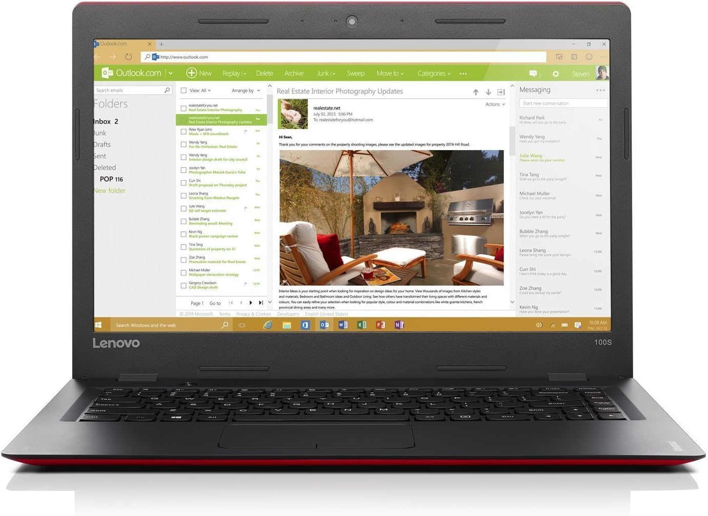 Lenovo 100S-14IBR - Ordenador portátil 14" HD (Intel Celeron N3060, 4GB RAM, 128GB SSD, Windows 10 Home) Rojo - Teclado QWERTY Español