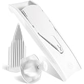 Borner Mandoline Food Slicer V1 (Basic Set) by Reston Lloyd &bull; V-Slicer with Food Holder &bull; Made in Germany &bull; Fruit &amp; Vegetable Chopper &bull; Multiple Settings &bull; Color: White