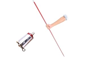 blue-ther 43.30"/110cm Black Metal Appearing Cane with Free Gloves and Video Turorial, Pocket Bo Staff Magic Wand Stage Close-up Magic Trick (Red)