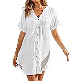 Bsubseach Swimsuit Coverup for Women Bathing Suit Cover Up Button Down Shirt Beach Dress Vacation Outfits