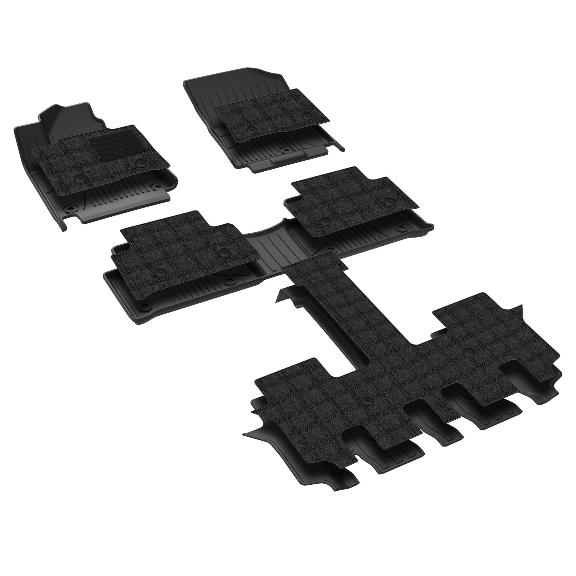 Photo 1 of AOMSAZTO Floor Mats Luxury Double Layered Compatible with 2021-2025 Kia Sorento 6 Seat (Not Fit Hybrid) - Durable & Comfortable All Weather TPE Protection Floor Liners