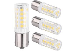 HRYSPN 4PCS 1156 LED Bulb 12V 24V, BA15S LED Bulbs Bayonet Single Contact Base for Landscape RV Camper Interior Marine Boat Trailer Lights, Daylight White 6000K