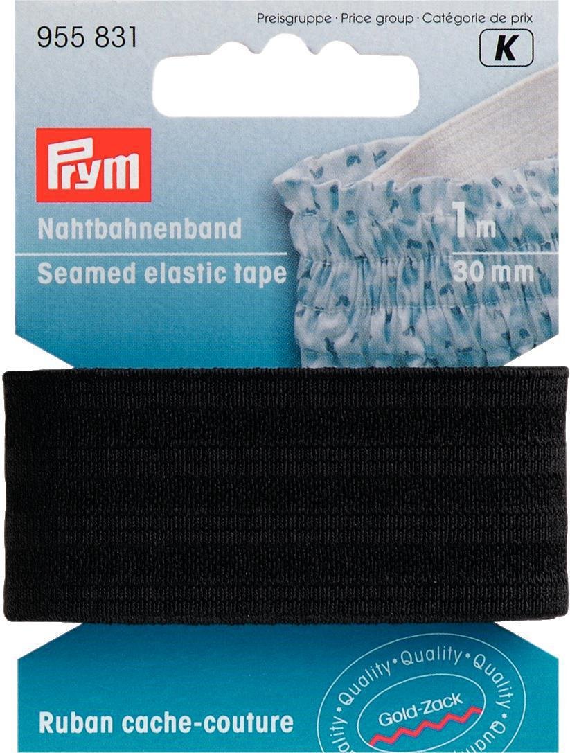 Prym 1 m 30 mm Seamed Elastic Tape, Black