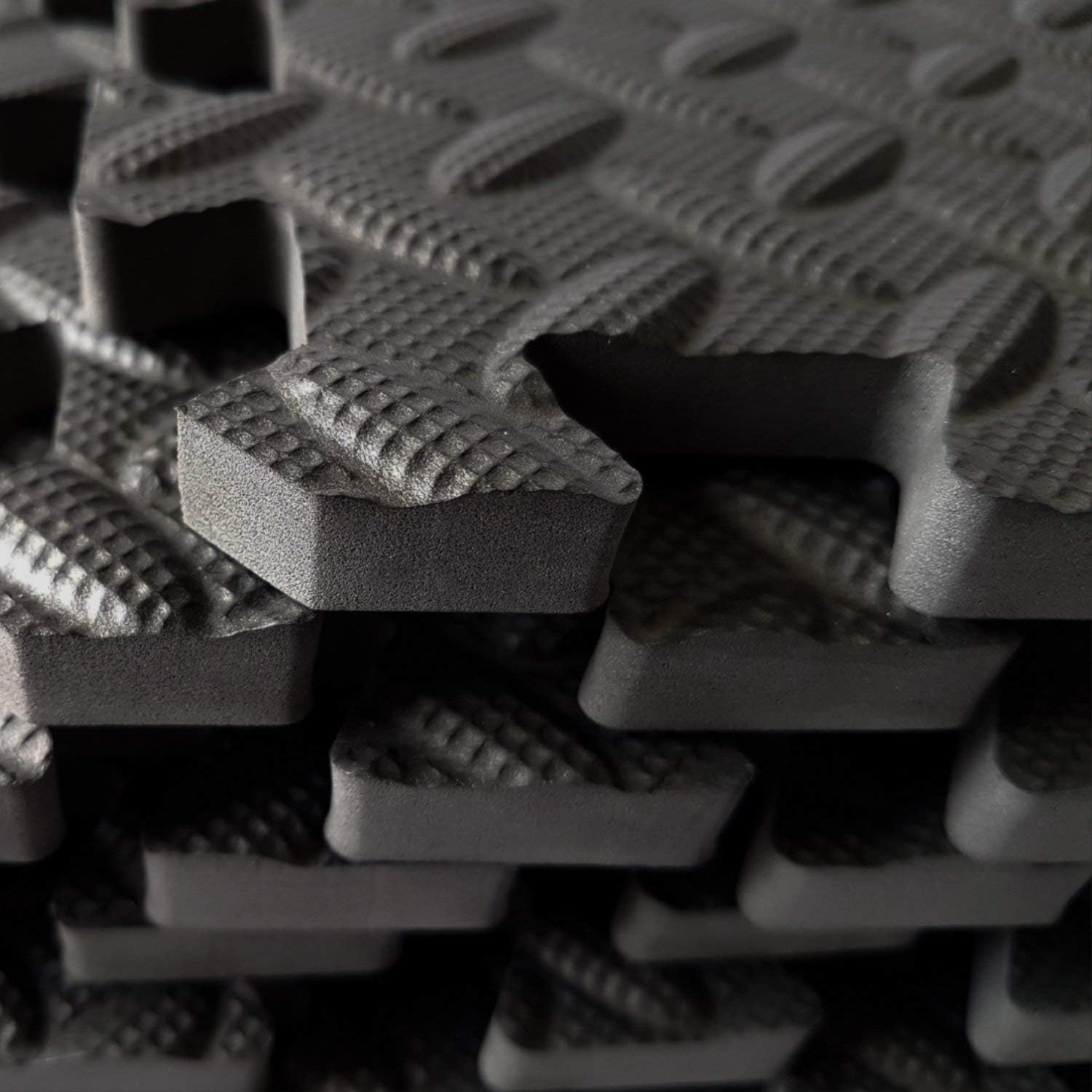 A2ZCare Puzzle Exercise Mat with EVA Foam Interlocking Tiles (Protective Flooring) - 3 YEAR Limited Warranty with 60 day - Perfect for Home Gym, Aerobic, Yoga & Pilates (Black-12pcs with Border Tiles) : Sports & Outdoors