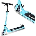 AERO iSporter Kids Electric Scooter for Boys and Girls Ages 6-12 or 8-12, with Hand Accelerator, LED Lights, 2 Speed Levels, Battery Indicator, Rubber Mat, 110lbs Max and Height Adjustable