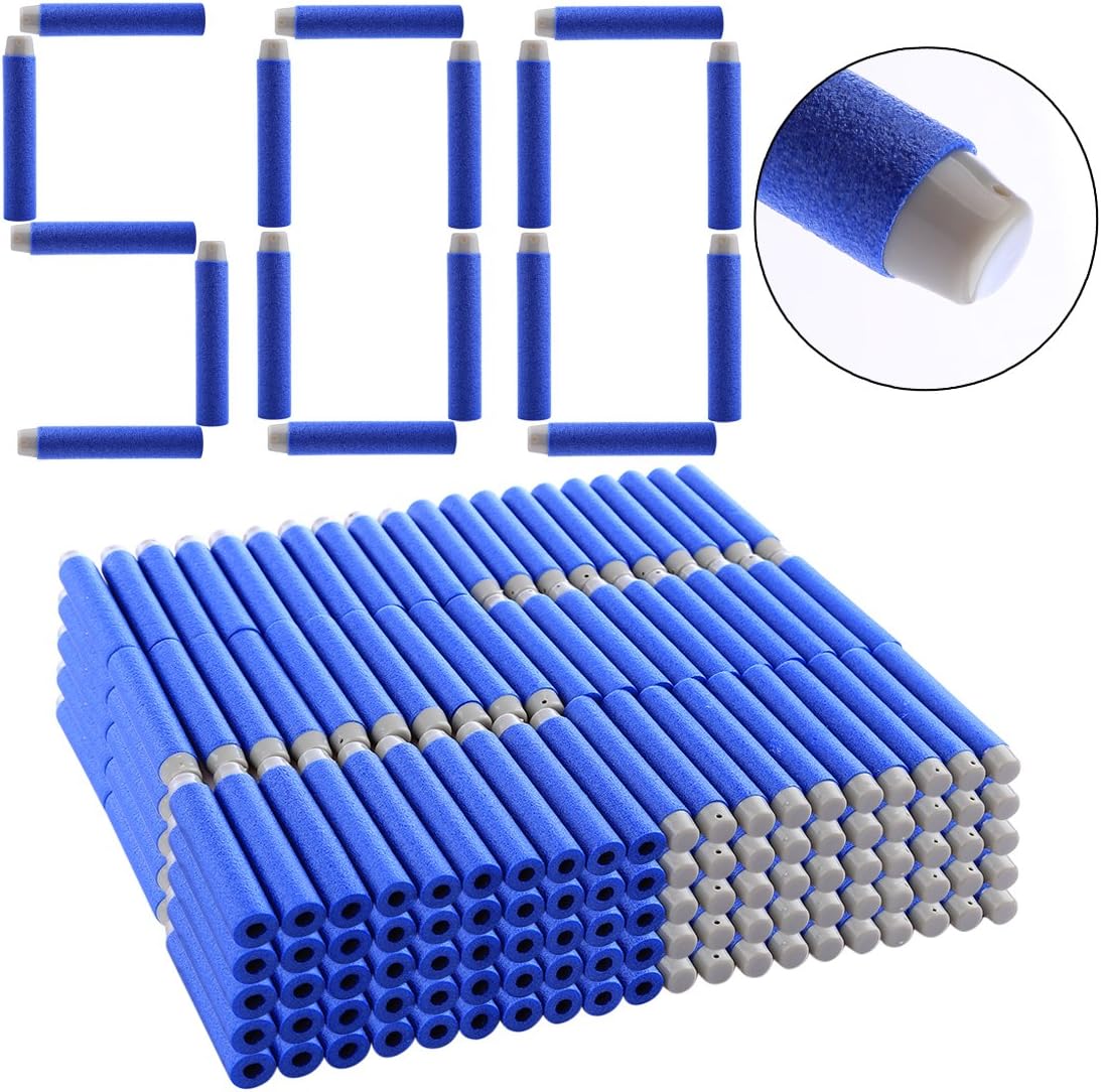HYZH 500 Pack Refill Bullet Darts Foam Bullet Darts for Nerf N-strike Elite Series