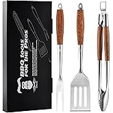 Heavy-Duty ​Panga-Panga​ BBQ Grilling Tools Set. Extra Thick Stainless Steel Multi-Function Spatula, Fork & Tongs | Essential Accessories for Barbecue & Grill. Ideal Gift for Father