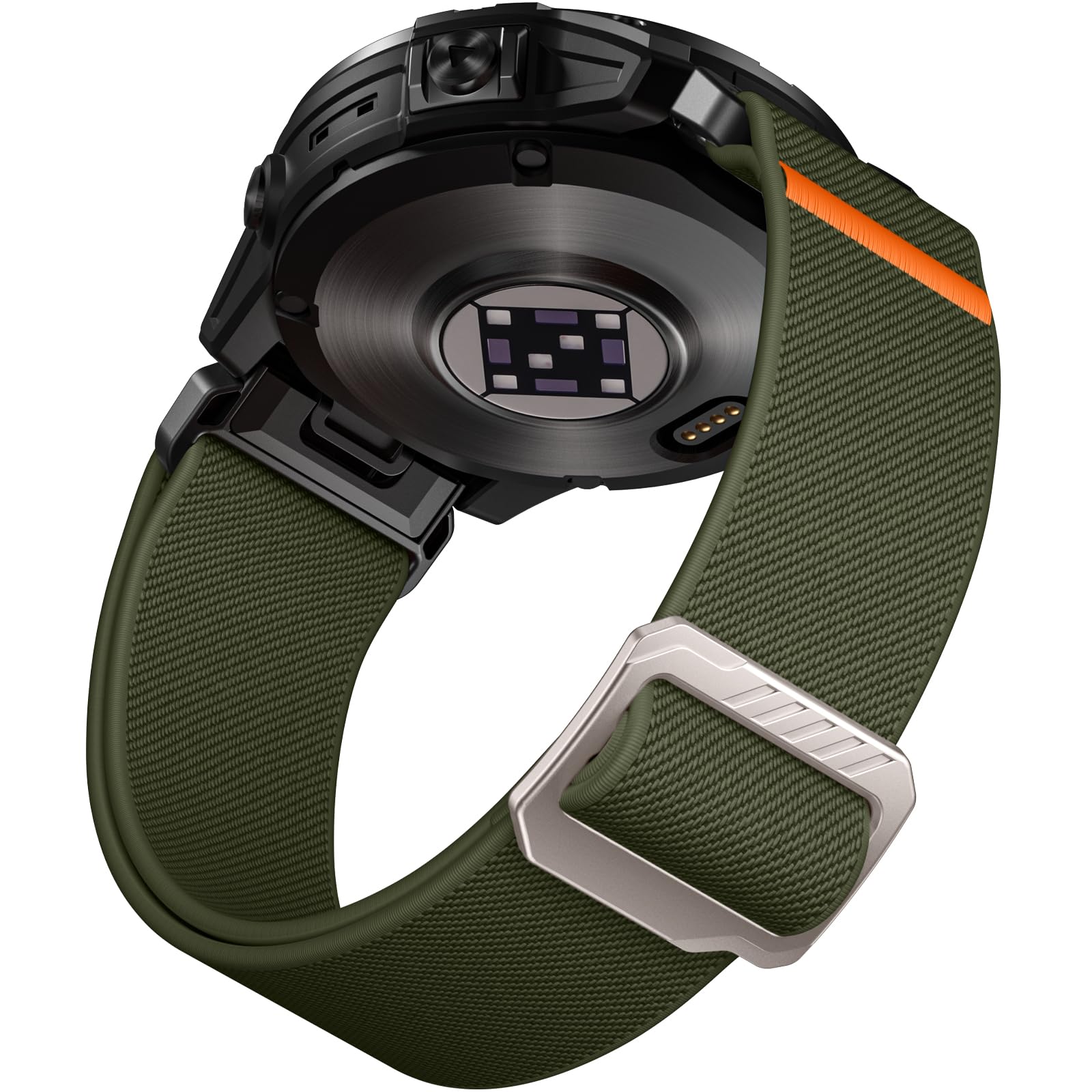 Laffav Strap Compatible with Garmin Fenix 6 Pro Strap/Fenix 6/Fenix 5/Fenix 7 Pro/Fenix 7 Strap, Nylon Stretchy QuickFit 22mm Strap for Garmin Instinct/Epix 2 Pro 47mm/Forerunner 965/955,ArmyGreen