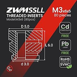 Zwmssll M3 Threaded Inserts Heat Set Insert,80