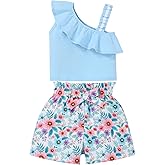 DISAUR Toddler Baby Girls Clothes Outfits T-shirt + Casual Shorts Pants Cute Summer for 1-5 T