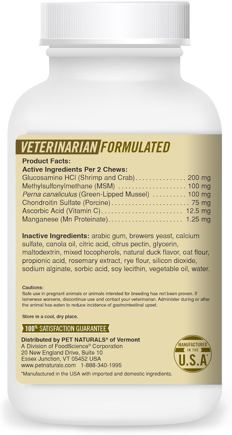 Pet Naturals of Vermont - Hip + Joint for Dogs and Cats, 160 Bite-Sized Chews : Pet Supplies