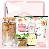 MYKILOS Best Friend Birthday Gifts for Women Valentines, Friendship Gifts for Women, Best Friend Gift for Woman, BBF, Bestfriend, Bestie, Cute Soul Sister Gift with BFF Stuff, Crochet Flower (Pink)