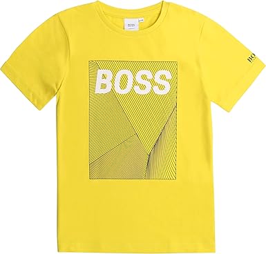 BOSS Camiseta de Manga Corta NIÑO Amarillo 6AÑOS: Amazon.es: Ropa y accesorios