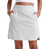 CRZ YOGA Golf Skirts for Women 18'' High Waisted A Line Athletic Casual Tennis Skort with Shorts Pockets