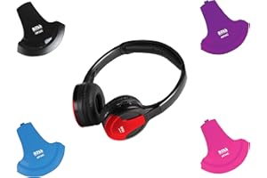 BOSS Audio Systems HP34C Dual Channel Foldable Wireless Headphone, Interchangeable Color Accent Caps