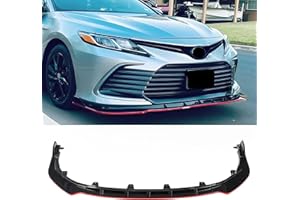Fancemot Black & Red Front Lip Compatible with 2021-2024 Toyota Camry SE, SE Nightshade, XSE, XSE V6, TRD, Hybrid SE, Hybrid XSE, Splitter Under Chin Spoiler Body Kit for Toyota Camry