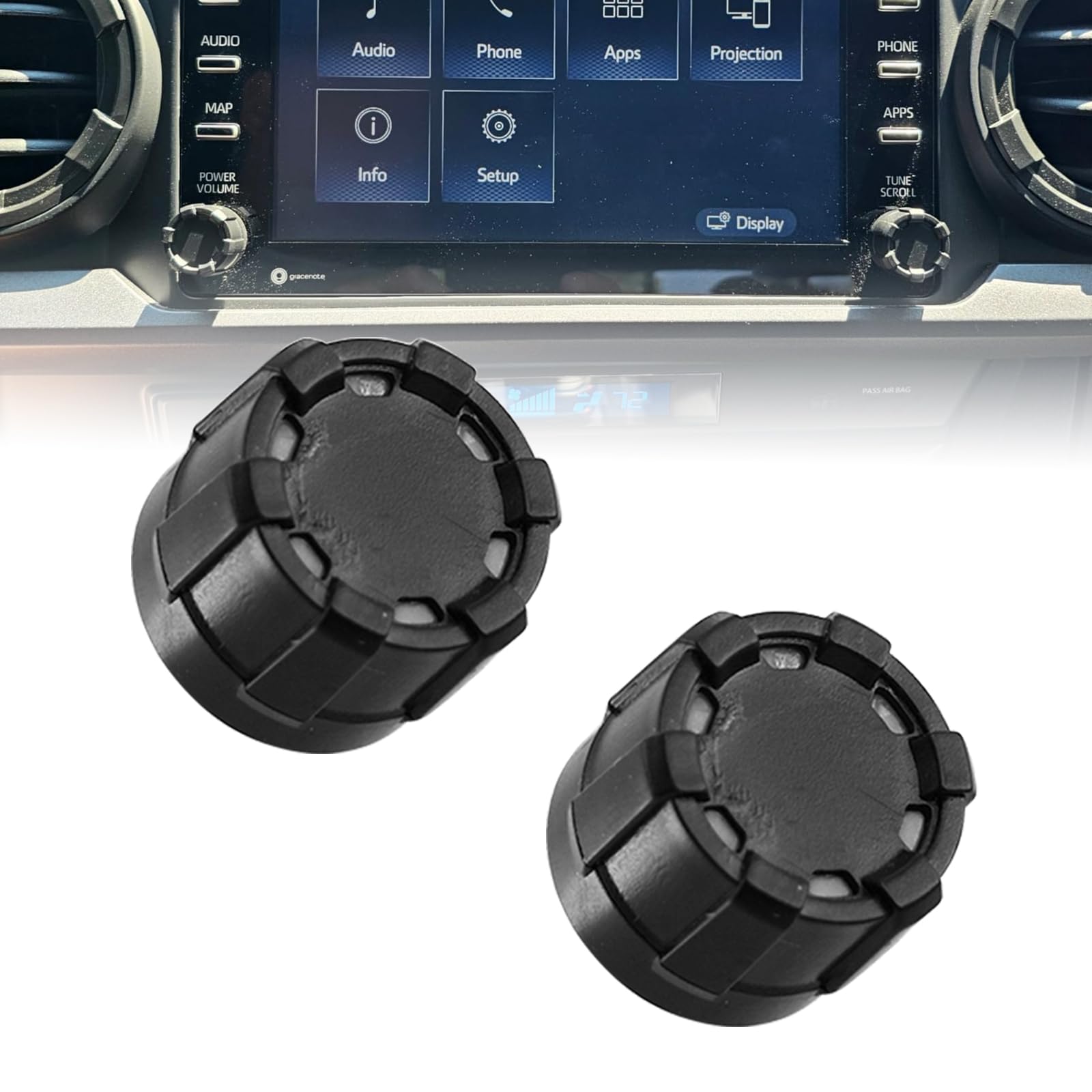 Photo 1 of RYANSTAR RACING Radio Knobs Replacement for Toyota Tacoma V1 2020-2023 2 Pack 3rd Gen Tacoma Interior Accessories Upgraded Knobs