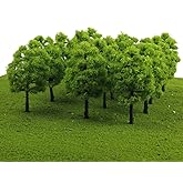 20pcs 20 Model Trees Train Set Plastic Trunks Scenery Landscape Railroad Diorama Wargame Park Scenery Green Plants Decor-1:10