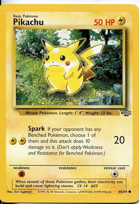 Amazoncom Pokemon Jungle Common Card 6064 Pikachu Toys