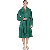 American Soft Linen Women’s Fleece Bathrobe Luxury Soft, Plush Robe for Women Cozy Spa Quality Adult Bathroom Lounge Robe