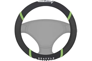 FANMATS NFL - Seattle Seahawks Embroidered Steering Wheel Cover, Black, Universal 15" Diameter