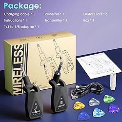 Wireless Guitar System: 164 Feet Range Wireless