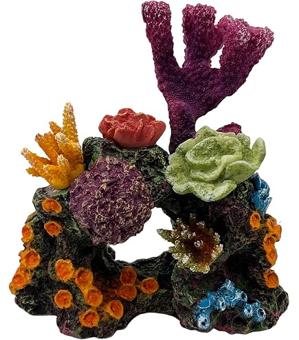 Amazon.com: Exotic Environmentments 加勒比海生活珊瑚礁水族館裝飾品