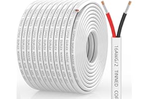 CONEPY 16 Gauge Marine Wire, 16/2 Duplex Marine Grade Cable, IP68 Waterproof/Oxygen-Free Tinned Copper Stranded PVC 16 AWG Wire for Boat, Automotive, RV, Solar, LED Strips (100FT/30M)