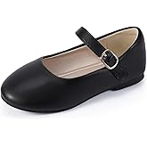 PANDANINJIA Girls Dress Shoes Flower Girl Ballet Pearl Flats Adela Wedding Party School for Toddler Little Kid