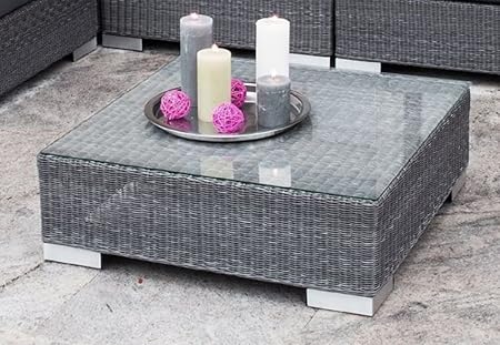 Amazon De Loungetisch Maryland Aluminiumgestell Grau Tisch Beistelltisch Garten Tisch Beistelltisch Loungetisch Balkonmobel Garten Loggia Balkon Terrasse