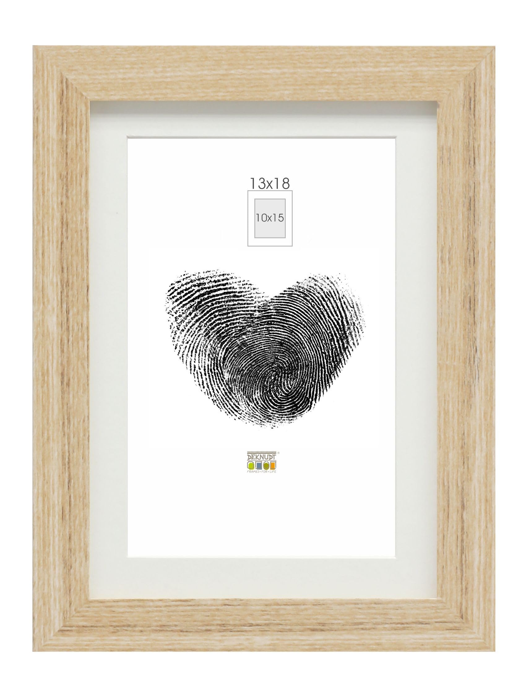 Deknudt Frames S66KH1-P1-13.0X18.0 Basic Picture Frame with Photo Mount Wood/MDF 21 x 15.9 x 1.5 cm Oak