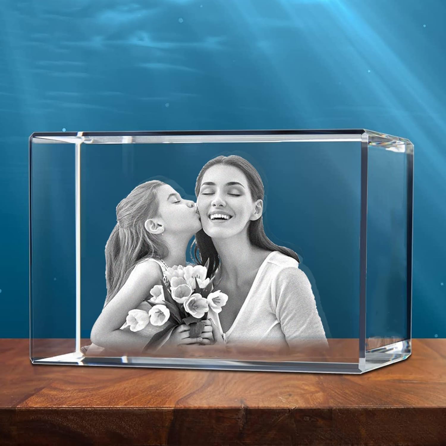 Photographs - Arokimi 3D Photo Crystal with Your Own Photo Engraved Crystal Personalized Gifts for her and him for Mother’s Day Gift, Father’s Day Gifts (Small Landscape)