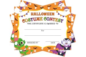 GIANTRUMP 24 Pcs Halloween Costume Award Certificates Trick or Treat Costume Award Costume Winner Classroom Halloween Award Certificates for Kids Students Adults Halloween Costume Contest Prizes