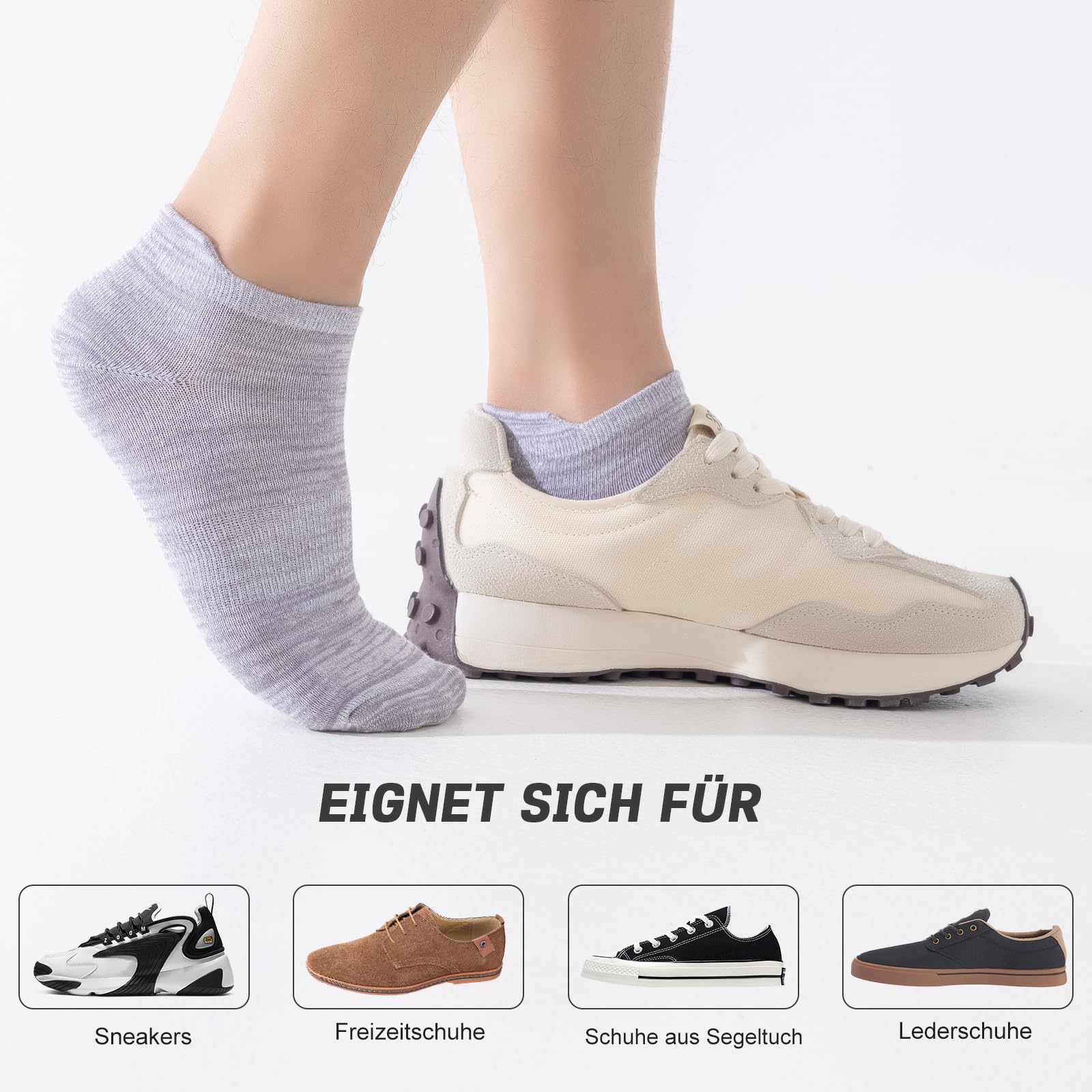 Niorasen Bambus Sneaker Socken für Damen & Herren, 6 Paar M&G&S 43-46 6