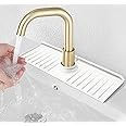 YATOISUR Sink Splash Guard 14.5” x 5.4” - Sink Faucet Mat with Faucet Water Catcher Mat & Soap Dish & Sponge Holder 3 in 1 - Silicone Faucet Handle Drip Catcher Tray for Kitchen RV & Bar Faucet, White