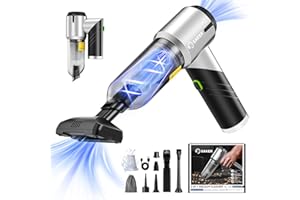 Saker Handheld Car Vacuum Portable Cordless17000PA Mini Vacuums Rechargeable Foldable Vacuum Cleaner with Brushless Motor for Home,Office Pet HL132 Black