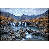 Jigsaw Puzzles 1000 Pieces for Adult Fairy Pools Glen Brittle Isle Skye Scotland Landscape Scenery Puzzle Game for Family Wooden Puzzle Toy Educational Games Puzzles for Home Decor