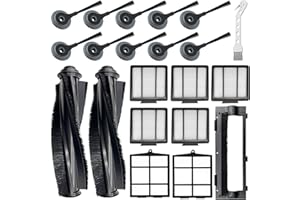 Tivcroxs 20 Pack Replacement Parts for Shark ION AV751 R85 RV850 S86 S87 S88 R71 R72 R75 RV761 RV771 RV871 AV752 AV753 Robot, 2Main Brush&5Filters&10Side Brushes&2Pre-Filter&1Brush Protect Guard
