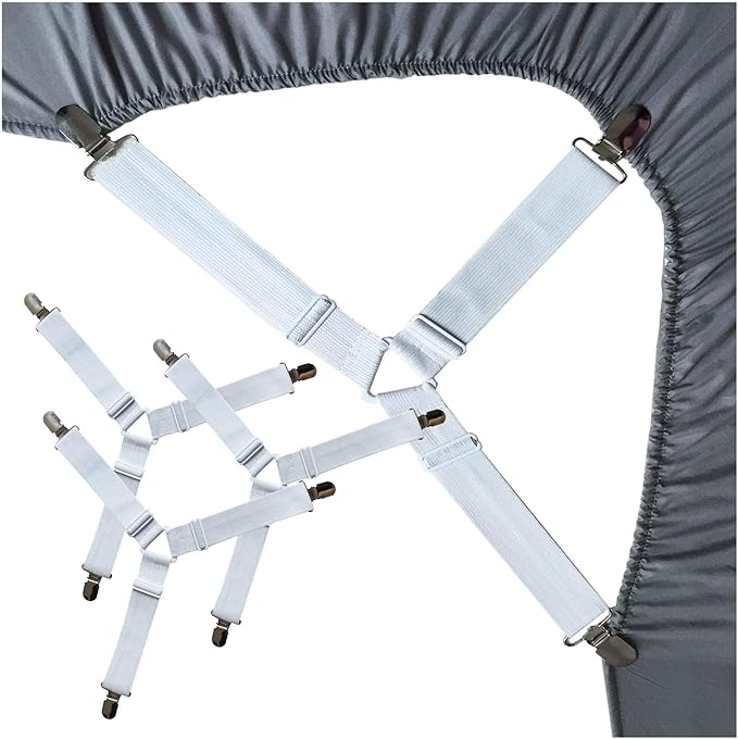 Raytour Bed Sheet Holder Straps Sheet Keepers Straps Bedsheet Holders Suspenders Mattress Cover Straps Bed Sheet Corners Fasteners Clips Keep Mattress Sheet Stays Kitchen Dining Amazon Com