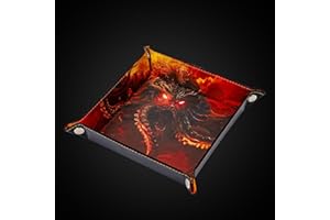 KSNDie PU Leather Folding Dice Rolling Tray Mat, Portable RPG D&D Dice Trays for RPG Tabletop Board Games, Jewelry Valet Tray for Women and Men