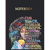 I am Black Woman Beautiful Magic Intelligent: Blank Lined Notebook Journal For Women | Large size 8.5x11 inches 120 pages | A
