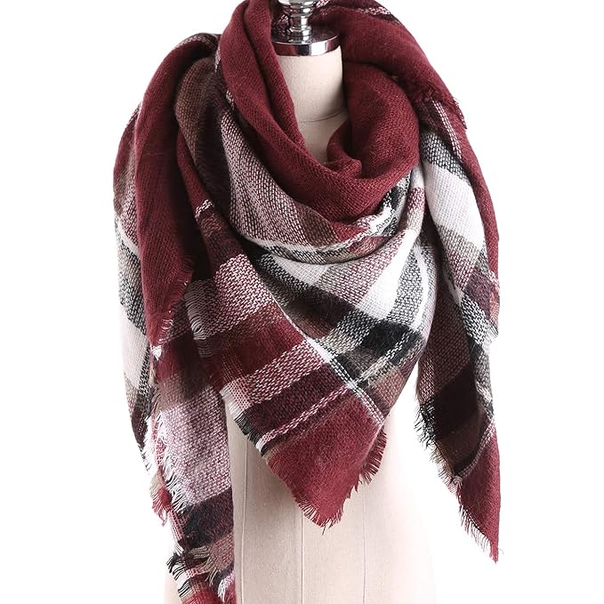 XXL Damen Schal Kariert übergroßer Quadratisch Deckenschal Herbstschal Winterschal Qualität Deckenschal Karo Warme und Wunder